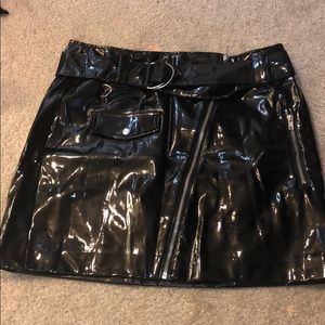Patent Leather Mini Skirt